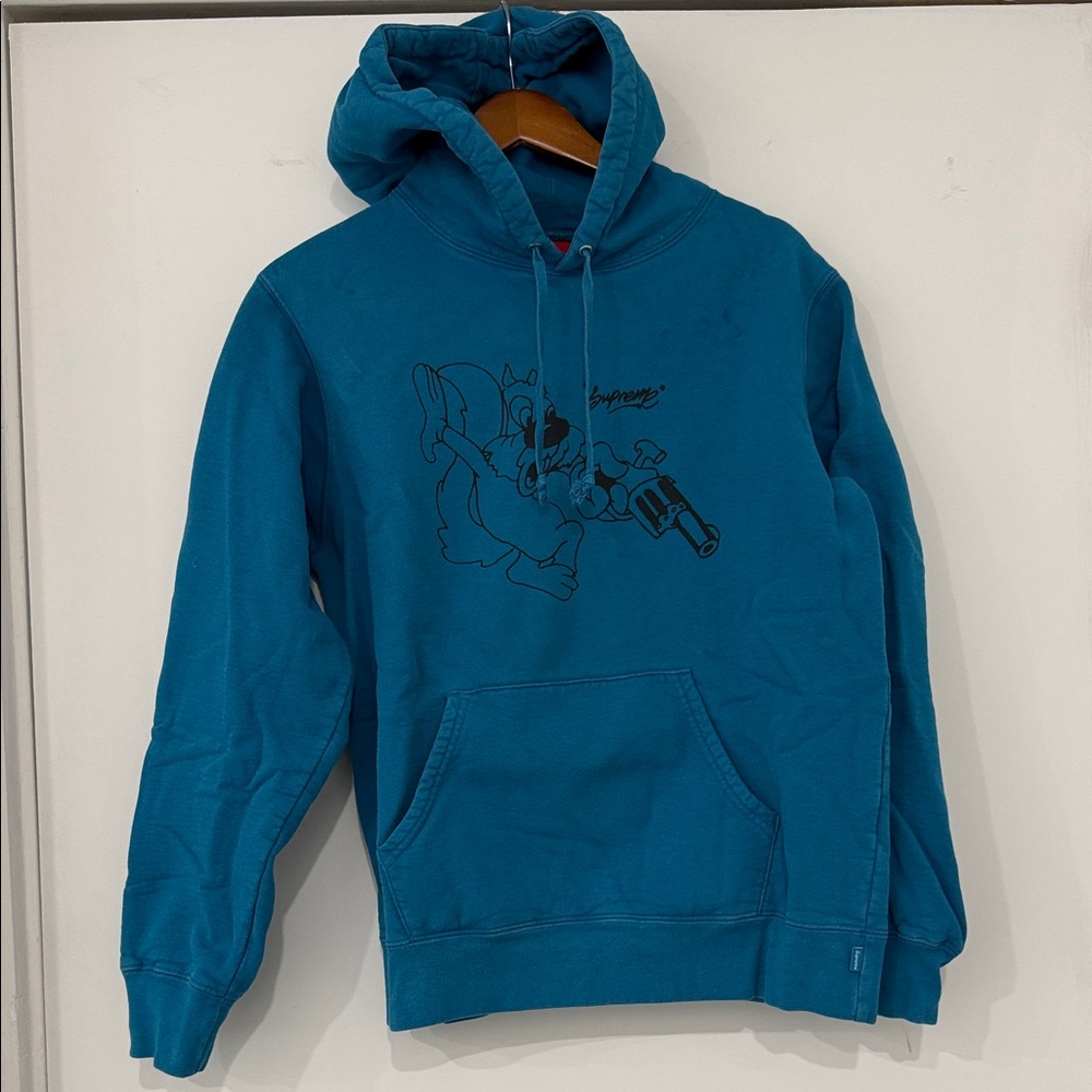 Supreme Teal Blue Graphic Pullover Hoodie - Men's